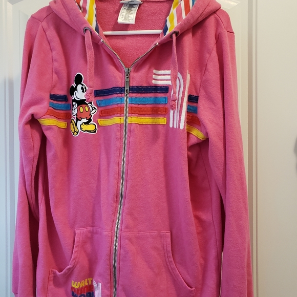 Pink Mickey Mouse Disney Hoodie Jacket Pride size XL - Picture 2 of 8